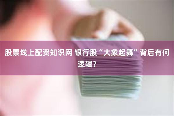 股票线上配资知识网 银行股“大象起舞”背后有何逻辑？