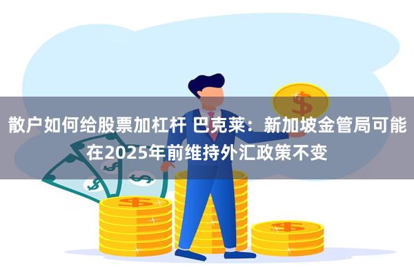 散户如何给股票加杠杆 巴克莱：新加坡金管局可能在2025年前维持外汇政策不变