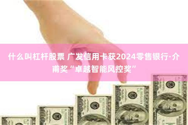 什么叫杠杆股票 广发信用卡获2024零售银行·介甫奖“卓越智能风控奖”